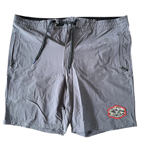 Pure Lure Other - Pure Lure Mens Reel Fishing Gear Burro Boardshorts Dark Gray Size 38 Outdoor